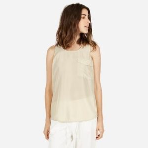 Everlane Habotai Silk Tank in Cream size Small